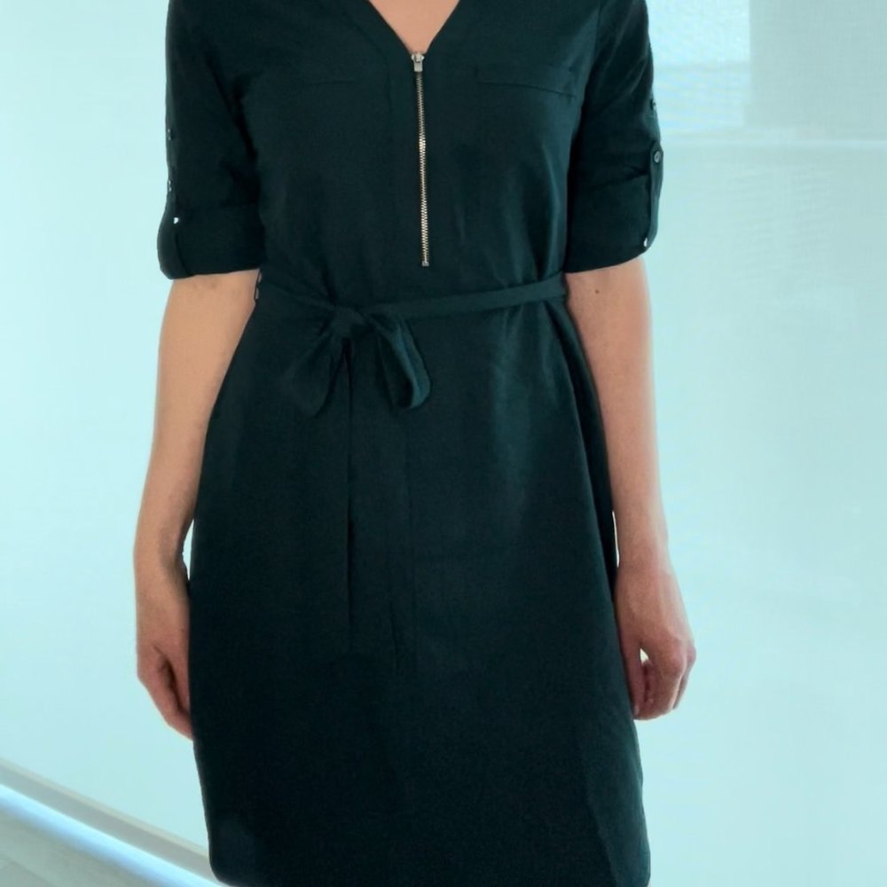 Express Design Portofino Dress with Zipper in Emerald, XS